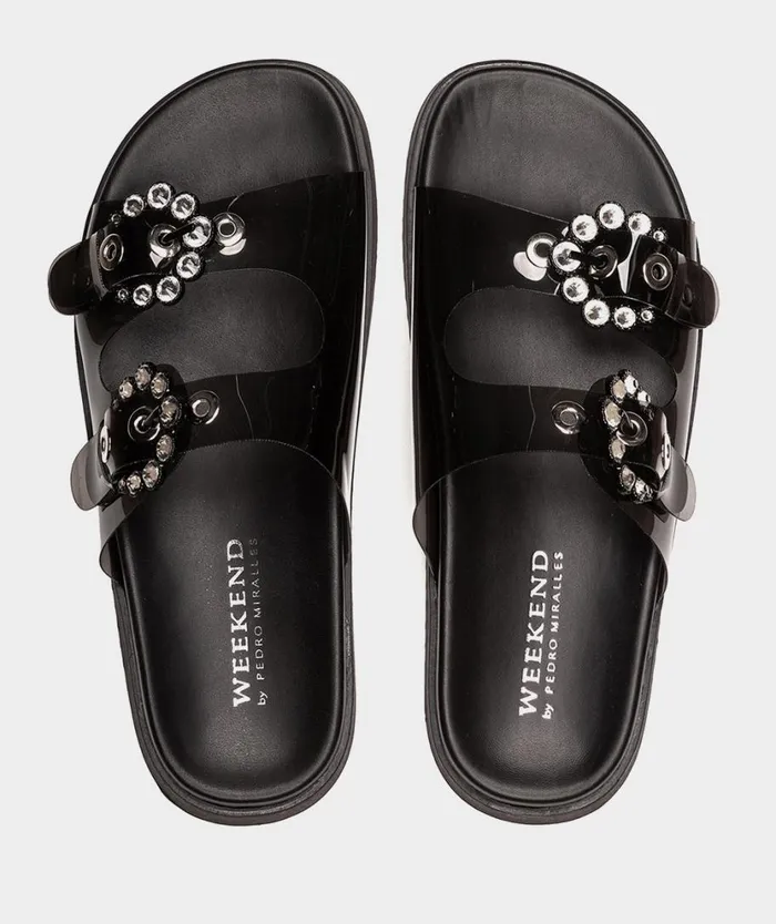 Pedro Miralles Flat Sandals PORI Napa Negro 8211 Woman Pedro Miralles Flat Sandals PORI Napa Negro 8211 Woman