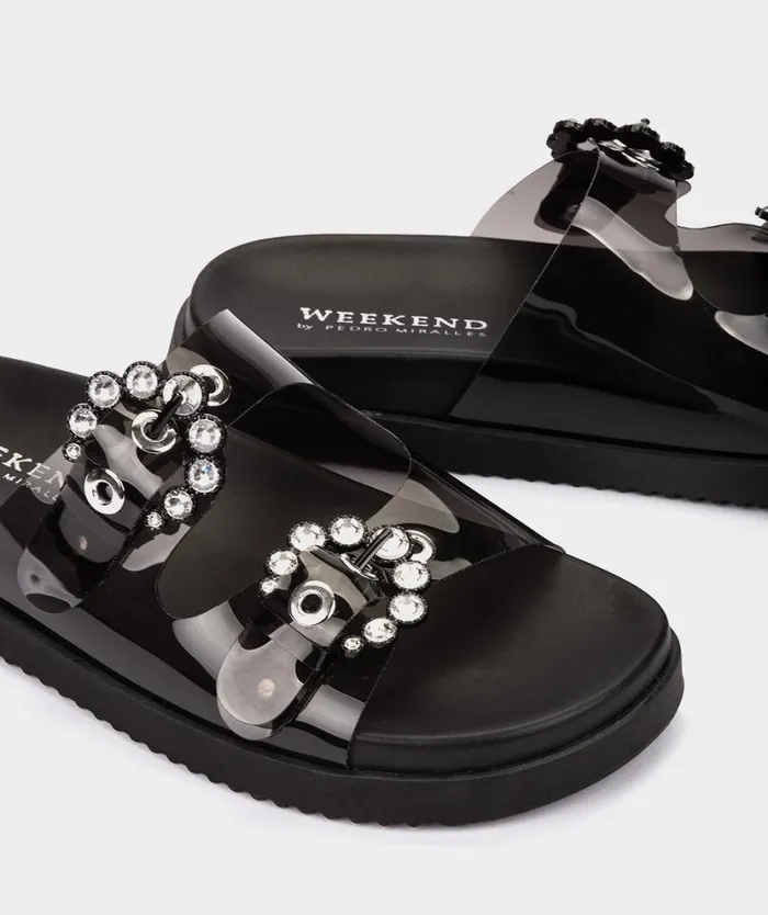 Pedro Miralles Flat Sandals PORI Napa Negro 8211 Woman Pedro Miralles Flat Sandals PORI Napa Negro 8211 Woman