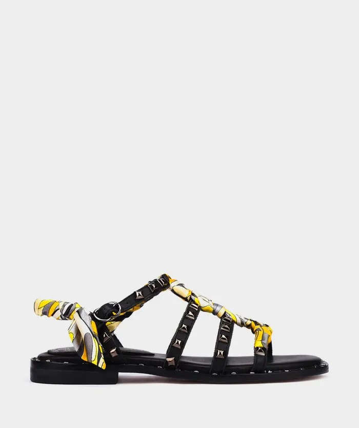 Pedro Miralles Flat Sandals ROMA Nature Negro 8211 Woman