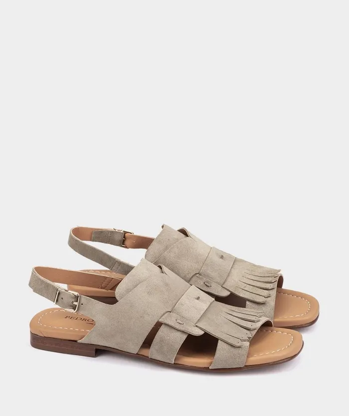 Pedro Miralles Flat Sandals SAFFORD Velour Salvia 8211 Woman Pedro Miralles Flat Sandals SAFFORD Velour Salvia 8211 Woman
