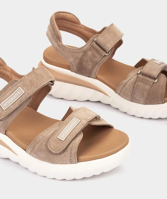 Pedro Miralles Flat Sandals SALOU Baby Silk Noisette 8211 Woman Pedro Miralles Flat Sandals SALOU Baby Silk Noisette 8211 Woman