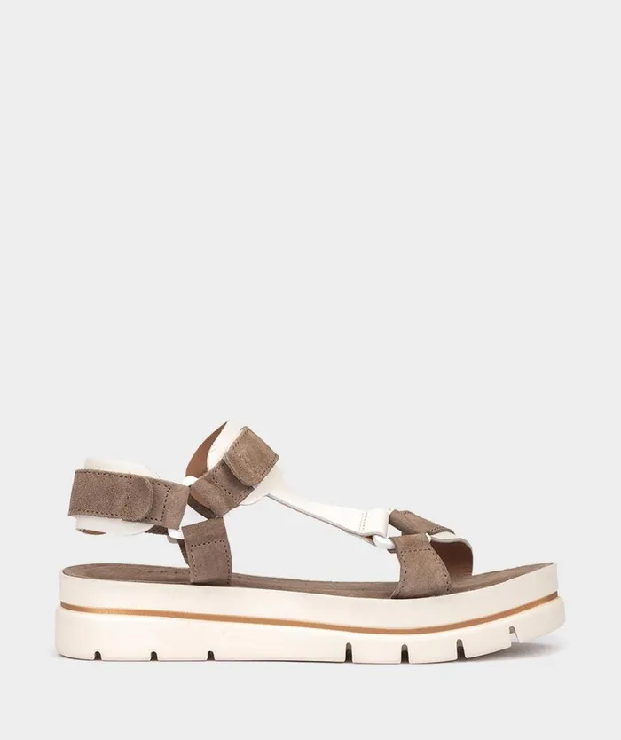 Pedro Miralles Flat Sandals TRENTON Velour Dessert 8211 Woman