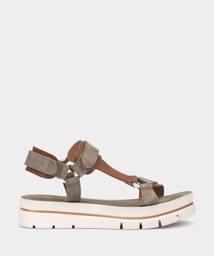 Pedro Miralles Flat Sandals TRENTON Velour Salvia 8211 Woman