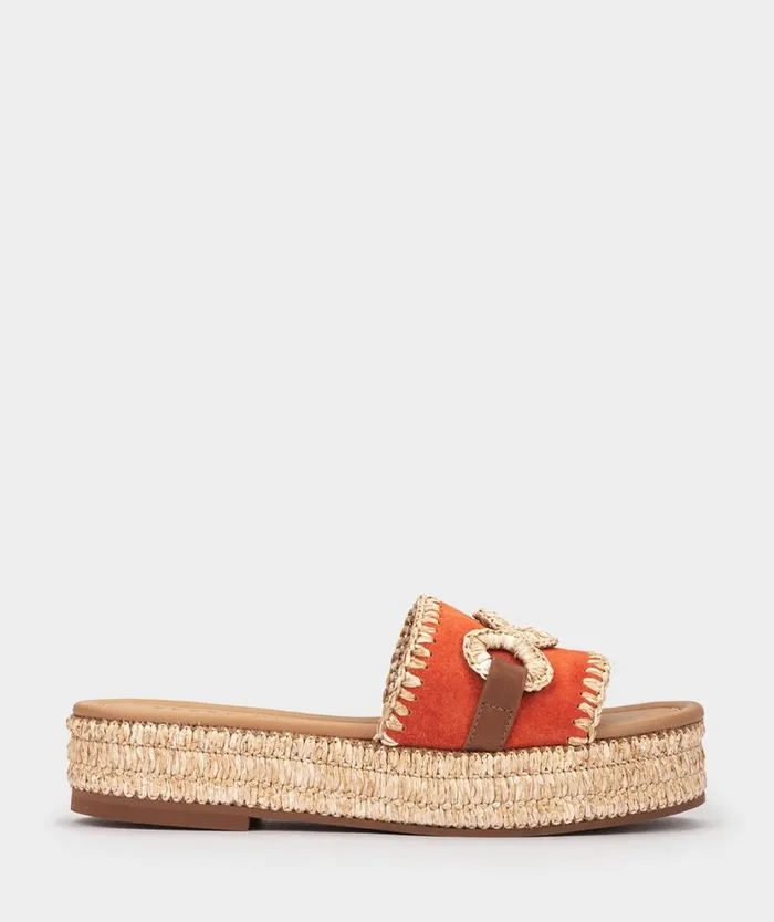Pedro Miralles Flat Sandals VERACRUZ Velour Arancio 8211 Woman Pedro Miralles Flat Sandals VERACRUZ Velour Arancio 8211 Woman
