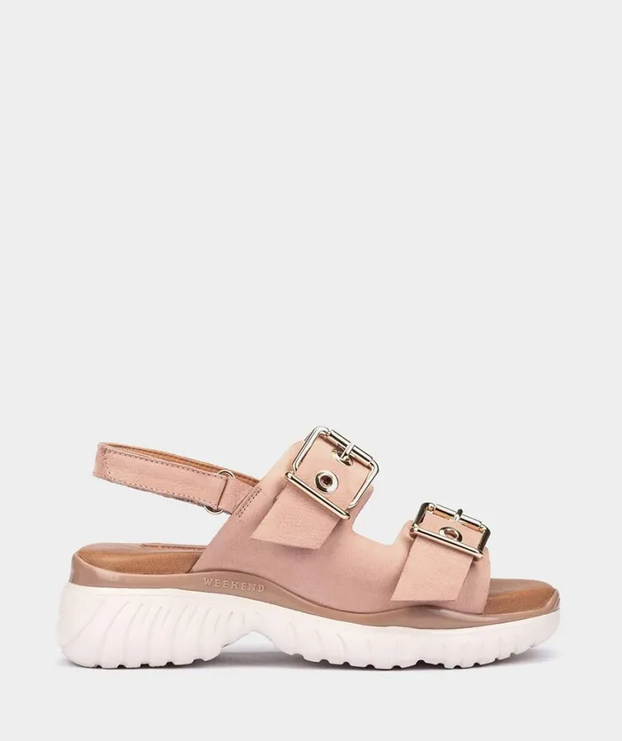 Pedro Miralles Flat Sandals YUCATN Nobuck Peony 8211 Woman