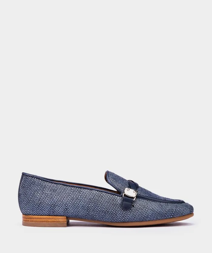 Pedro Miralles Flat Shoes ALCUDIA Rafia Marino 8211 Woman