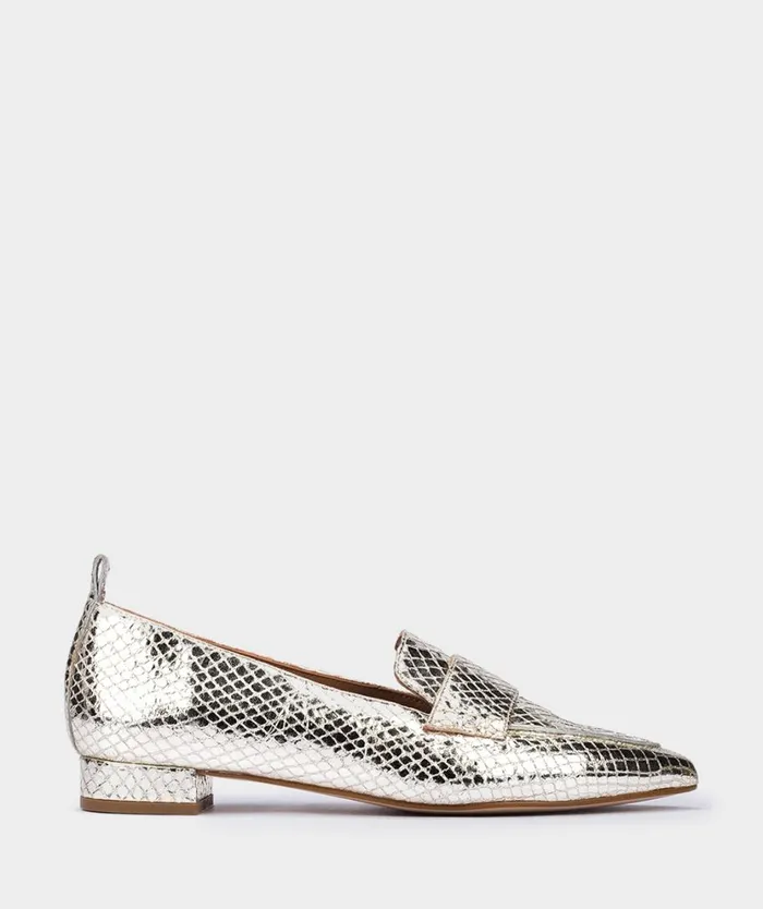 Pedro Miralles Flat Shoes CLUSAZ Viper Metal Platino 8211 Woman