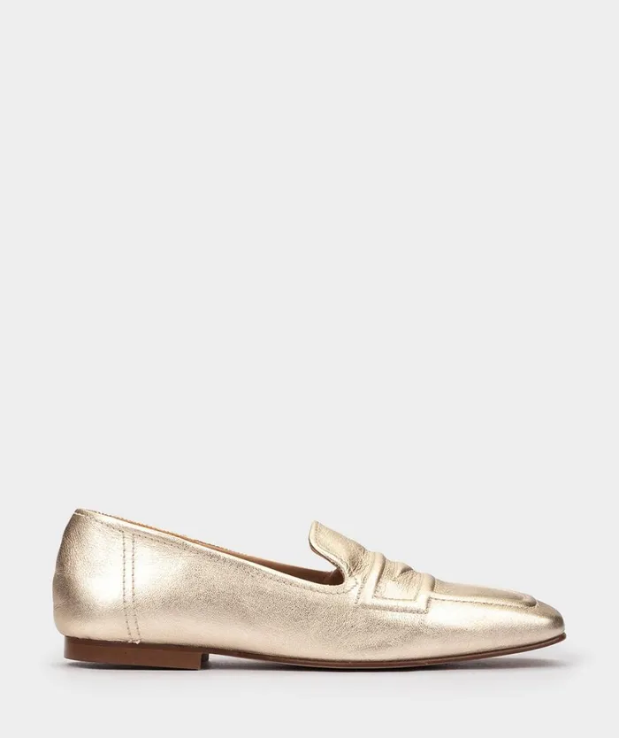 Pedro Miralles Flat Shoes GINZA Napa Metal Platino 8211 Woman