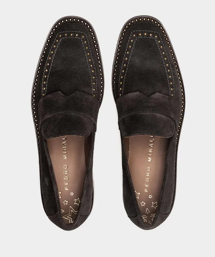Pedro Miralles Flat Shoes NITRA Velour Basalto 8211 Woman Pedro Miralles Flat Shoes NITRA Velour Basalto 8211 Woman