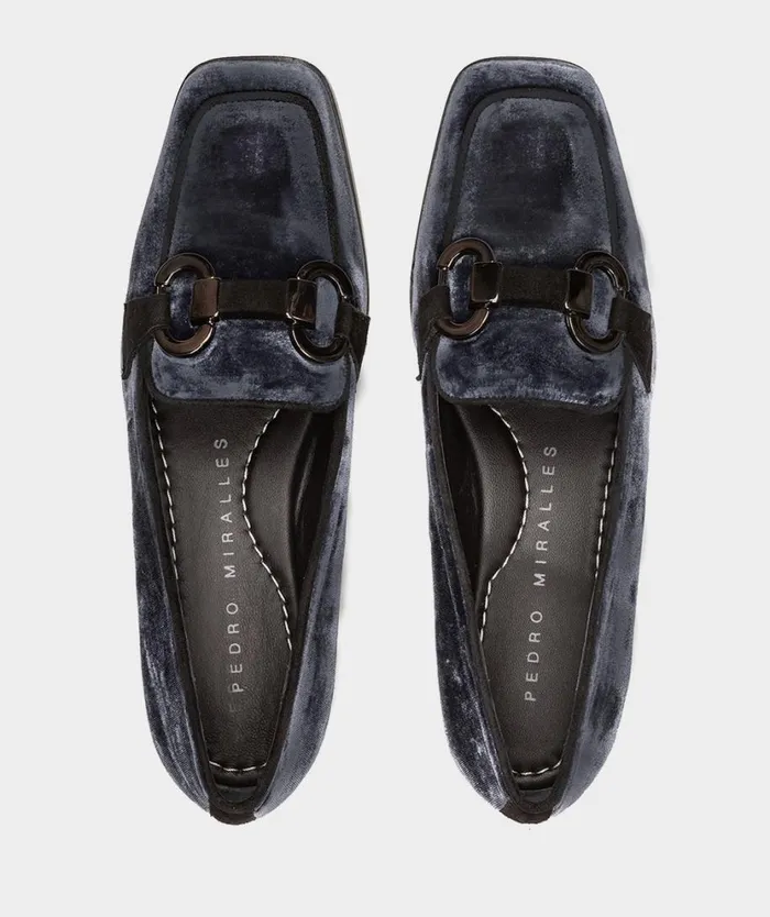 Pedro Miralles Flat Shoes OBAN Velvet Marino 8211 Woman Pedro Miralles Flat Shoes OBAN Velvet Marino 8211 Woman