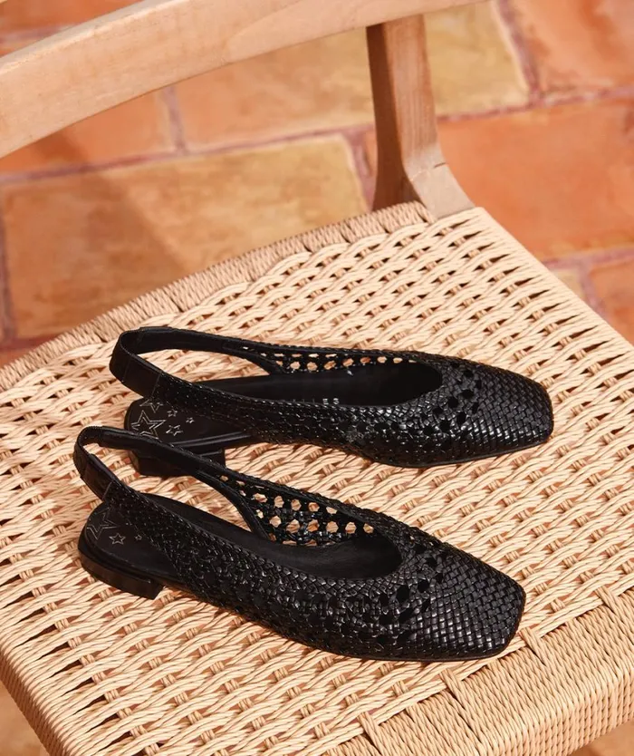 Pedro Miralles Flat Shoes OLIMPIA Trenza Negro 8211 Woman