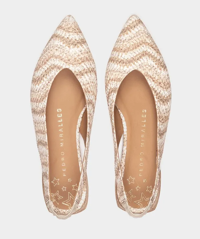 Pedro Miralles Flat Shoes PALMA Crocchet Cipria 8211 Woman Pedro Miralles Flat Shoes PALMA Crocchet Cipria 8211 Woman