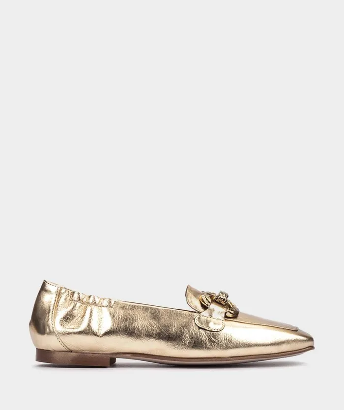 Pedro Miralles Flat Shoes SEVILLA Metaltech Platino 8211 Woman