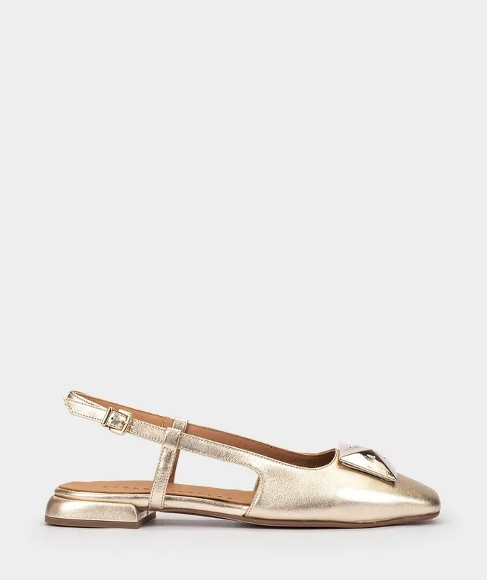 Pedro Miralles Flat Shoes VINCI Napa Metal Platino 8211 Woman