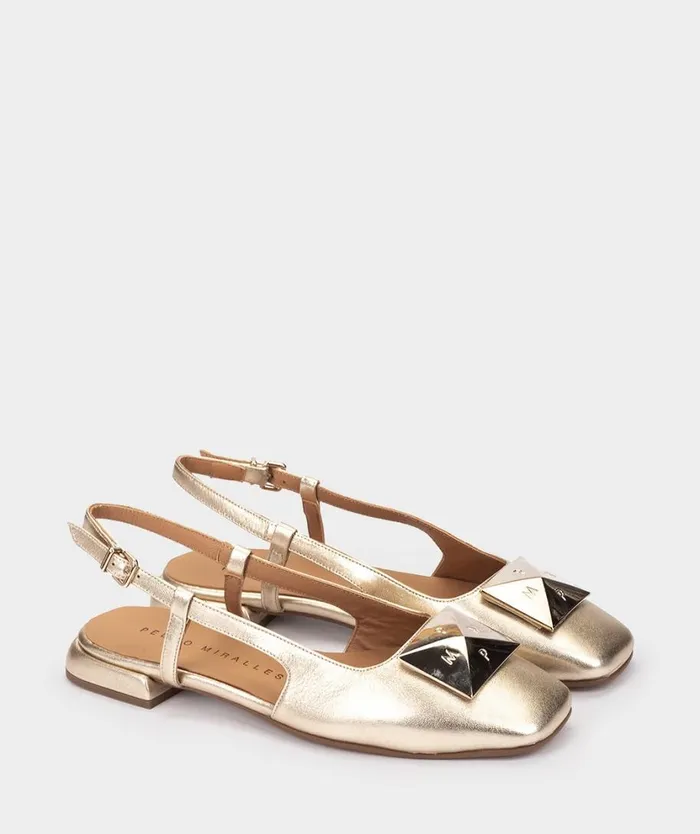 Pedro Miralles Flat Shoes VINCI Napa Metal Platino 8211 Woman Pedro Miralles Flat Shoes VINCI Napa Metal Platino 8211 Woman