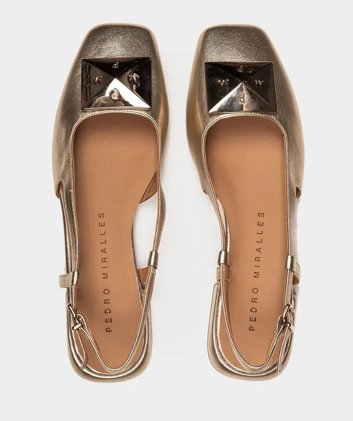 Pedro Miralles Flat Shoes VINCI Napa Metal Platino 8211 Woman Pedro Miralles Flat Shoes VINCI Napa Metal Platino 8211 Woman