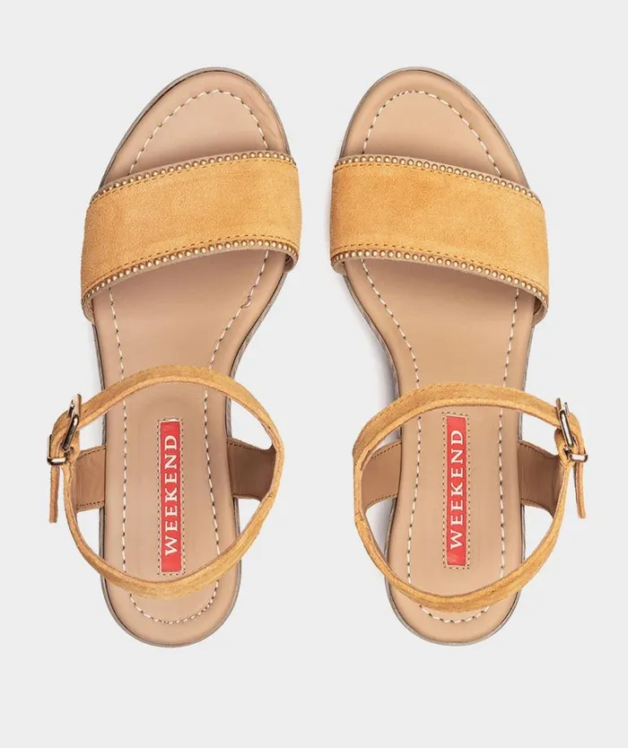 Pedro Miralles Heeled Sandals ADELAIDA Velour Mostaza 8211 Woman Pedro Miralles Heeled Sandals ADELAIDA Velour Mostaza 8211 Woman