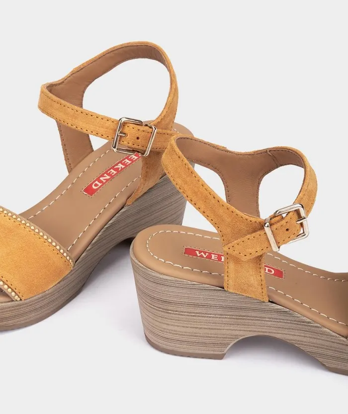 Pedro Miralles Heeled Sandals ADELAIDA Velour Mostaza 8211 Woman Pedro Miralles Heeled Sandals ADELAIDA Velour Mostaza 8211 Woman