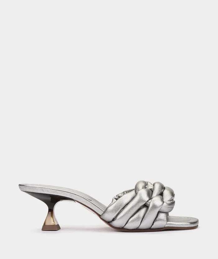 Pedro Miralles Heeled Sandals AGAETE Cloud Metal Acero 8211 Woman