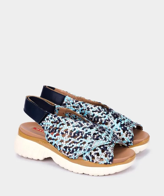 Pedro Miralles Heeled Sandals ALBIR Trenzado Multi Azules 8211 Woman Pedro Miralles Heeled Sandals ALBIR Trenzado Multi Azules 8211 Woman