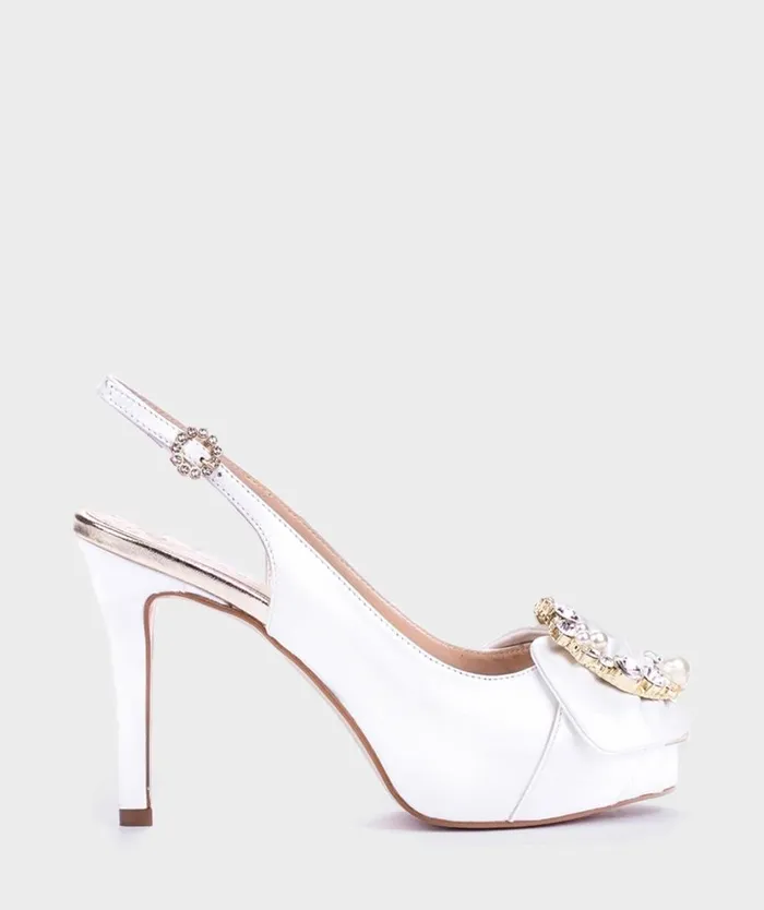 Pedro Miralles Heeled Sandals ALMANSA Nacarado Perla 8211 Woman