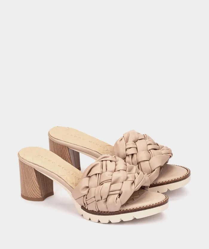 Pedro Miralles Heeled Sandals ALMONTE Trenza Taupe 8211 Woman Pedro Miralles Heeled Sandals ALMONTE Trenza Taupe 8211 Woman