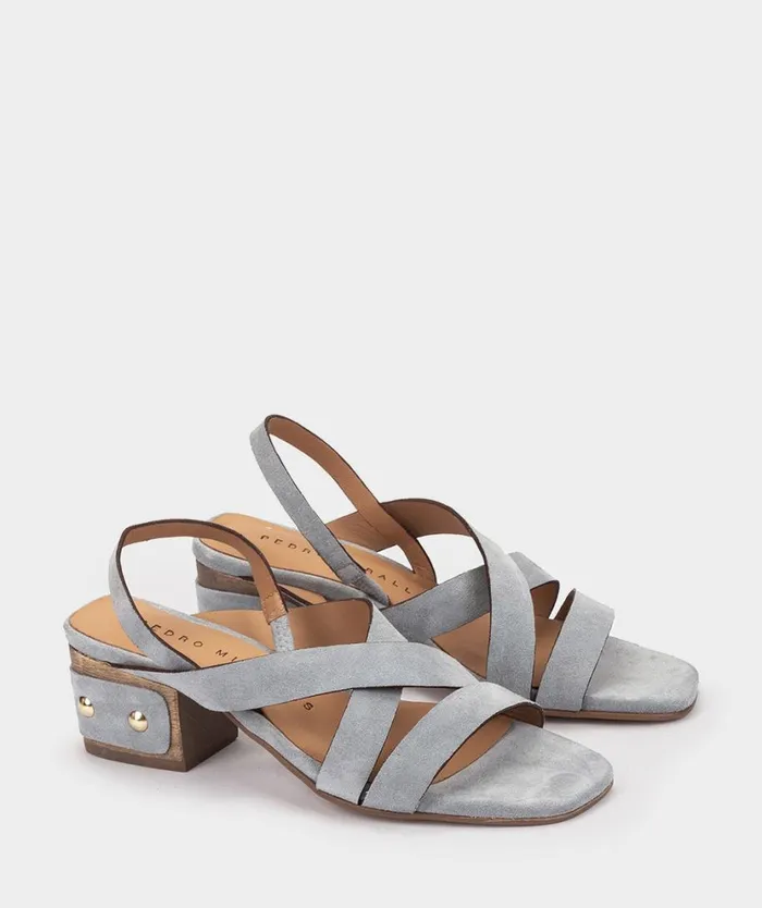 Pedro Miralles Heeled Sandals ALMUDAINA Velour Sky 8211 Woman Pedro Miralles Heeled Sandals ALMUDAINA Velour Sky 8211 Woman