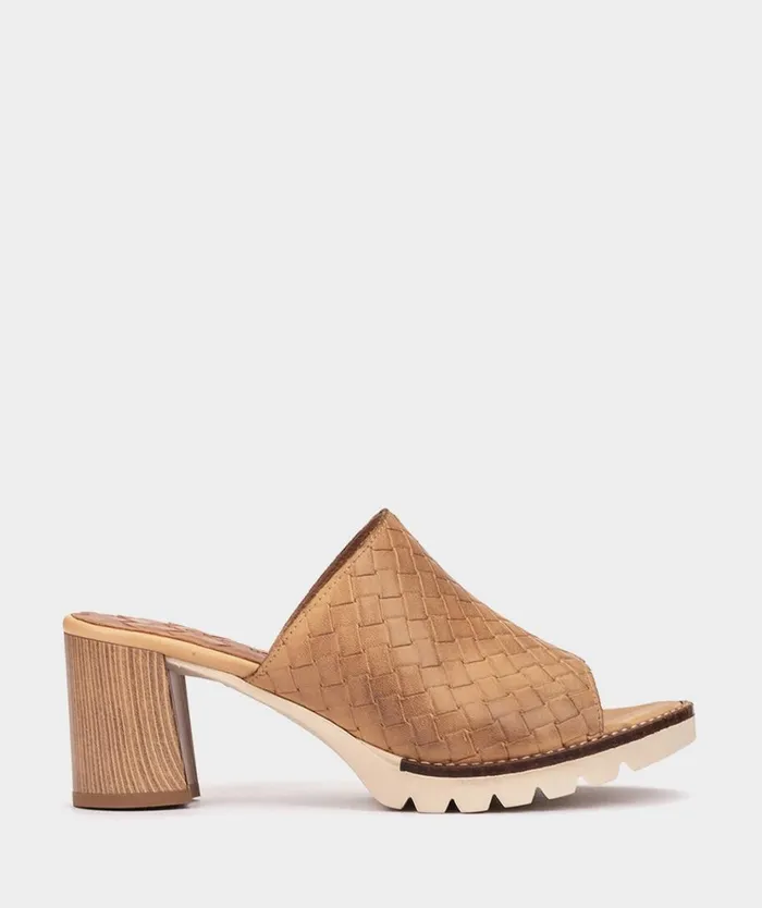 Pedro Miralles Heeled Sandals ANADIA Alfa Trenza Camel 8211 Woman