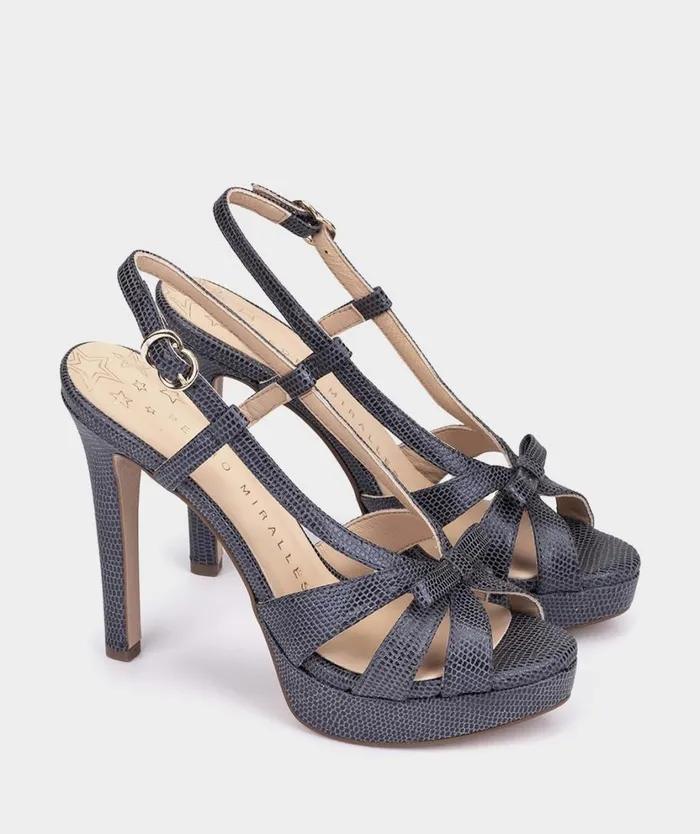 Pedro Miralles Heeled Sandals AVIGNON Lucertola Azul 8211 Woman Pedro Miralles Heeled Sandals AVIGNON Lucertola Azul 8211 Woman
