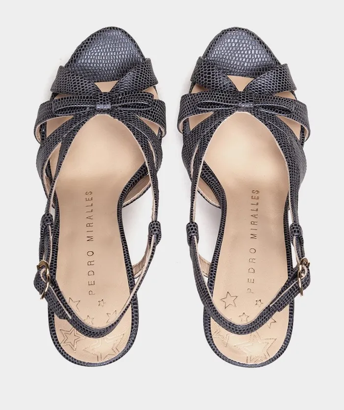 Pedro Miralles Heeled Sandals AVIGNON Lucertola Azul 8211 Woman Pedro Miralles Heeled Sandals AVIGNON Lucertola Azul 8211 Woman
