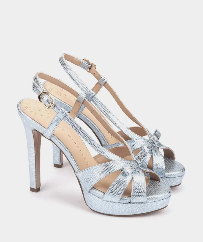 Pedro Miralles Heeled Sandals AVIGNON Lucertola Cielo 8211 Woman Pedro Miralles Heeled Sandals AVIGNON Lucertola Cielo 8211 Woman