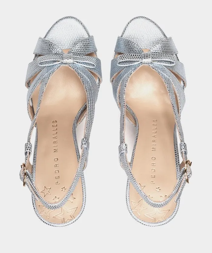 Pedro Miralles Heeled Sandals AVIGNON Lucertola Cielo 8211 Woman Pedro Miralles Heeled Sandals AVIGNON Lucertola Cielo 8211 Woman