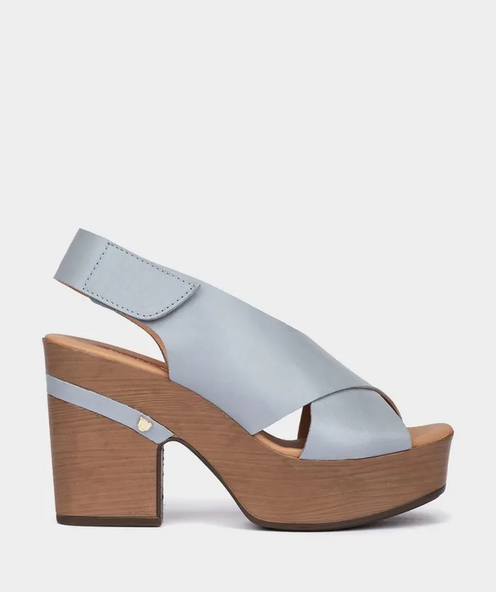 Pedro Miralles Heeled Sandals BRGAMO Vitello Sky 8211 Woman