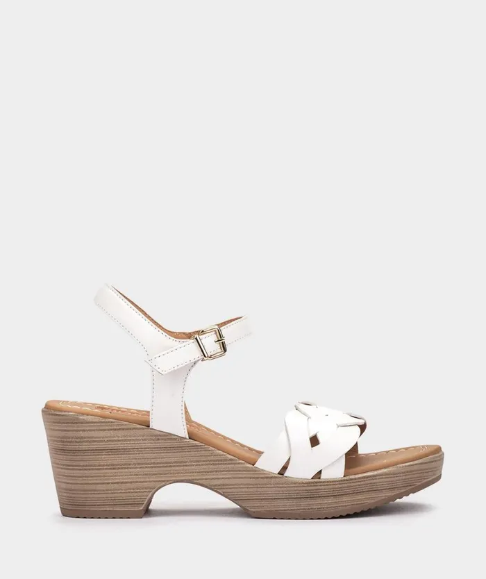 Pedro Miralles Heeled Sandals BAENA Vitello Blanco 8211 Woman