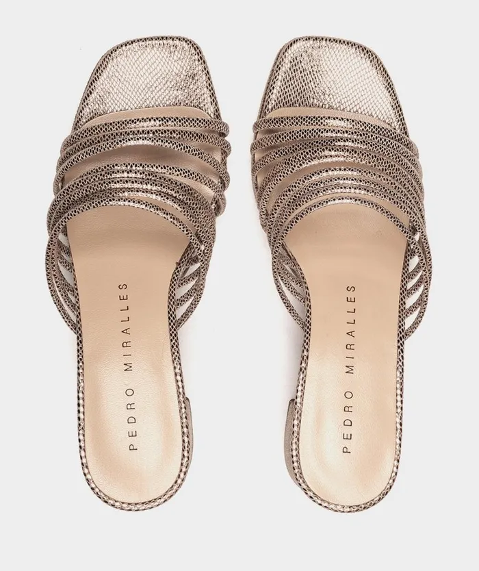 Pedro Miralles Heeled Sandals BARCELONA Serpiente Metal Humo 8211 Woman Pedro Miralles Heeled Sandals BARCELONA Serpiente Metal Humo 8211 Woman