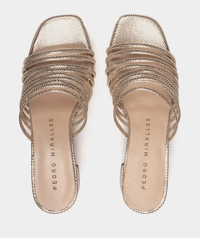 Pedro Miralles Heeled Sandals BARCELONA Serpiente Metal Platino 8211 Woman Pedro Miralles Heeled Sandals BARCELONA Serpiente Metal Platino 8211 Woman