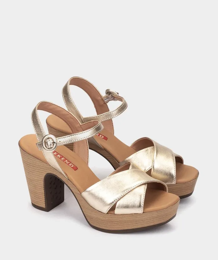 Pedro Miralles Heeled Sandals BIRGU Napa Metal Platino 8211 Woman Pedro Miralles Heeled Sandals BIRGU Napa Metal Platino 8211 Woman