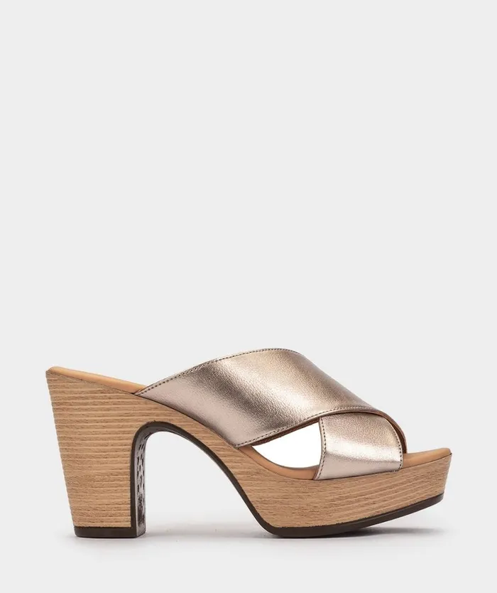 Pedro Miralles Heeled Sandals BOLONIA Napa Metal Humo 8211 Woman