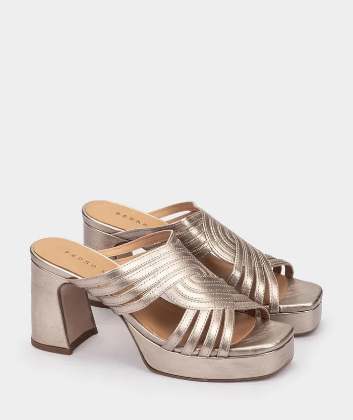 Pedro Miralles Heeled Sandals BUSN Napa Metal Humo 8211 Woman Pedro Miralles Heeled Sandals BUSN Napa Metal Humo 8211 Woman