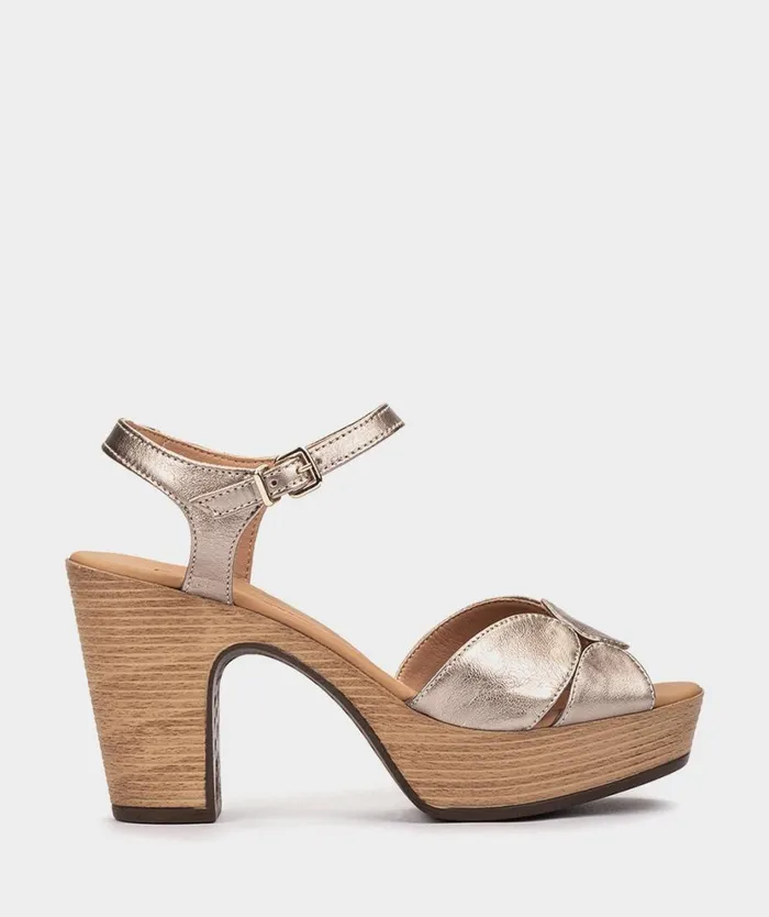 Pedro Miralles Heeled Sandals CAPRERA Napa Metal Humo 8211 Woman