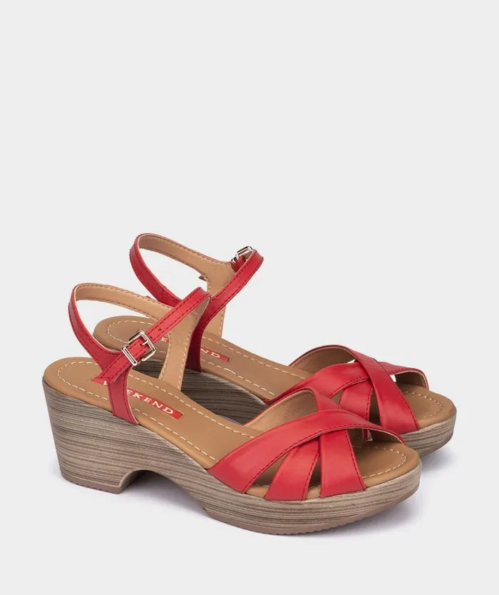 Pedro Miralles Heeled Sandals CASABLANCA Vitello Rojo 8211 Woman Pedro Miralles Heeled Sandals CASABLANCA Vitello Rojo 8211 Woman