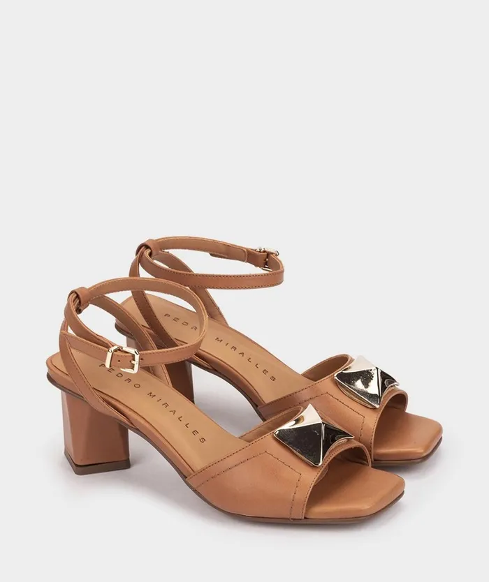 Pedro Miralles Heeled Sandals CASTELEJO Vitello Trigo 8211 Woman Pedro Miralles Heeled Sandals CASTELEJO Vitello Trigo 8211 Woman