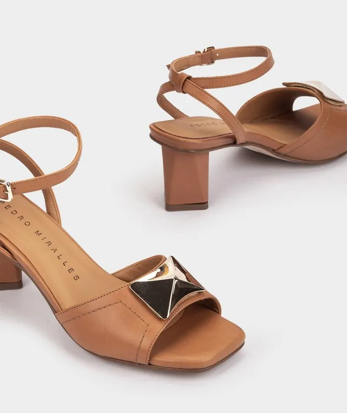 Pedro Miralles Heeled Sandals CASTELEJO Vitello Trigo 8211 Woman Pedro Miralles Heeled Sandals CASTELEJO Vitello Trigo 8211 Woman