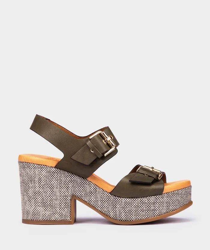 Pedro Miralles Heeled Sandals CEUTA Natur Kaki 8211 Woman