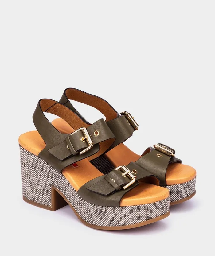 Pedro Miralles Heeled Sandals CEUTA Natur Kaki 8211 Woman Pedro Miralles Heeled Sandals CEUTA Natur Kaki 8211 Woman