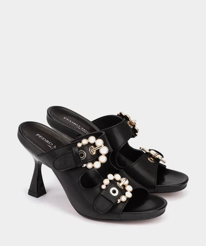Pedro Miralles Heeled Sandals CHELLA Vitello Negro 8211 Woman Pedro Miralles Heeled Sandals CHELLA Vitello Negro 8211 Woman