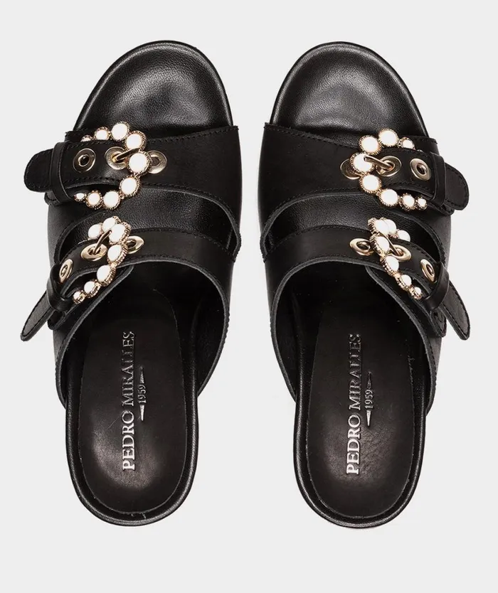 Pedro Miralles Heeled Sandals CHELLA Vitello Negro 8211 Woman Pedro Miralles Heeled Sandals CHELLA Vitello Negro 8211 Woman