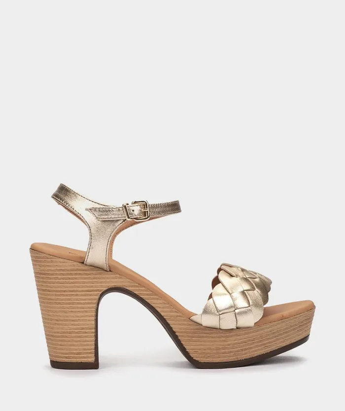 Pedro Miralles Heeled Sandals CILLN Napa Metal Platino 8211 Woman