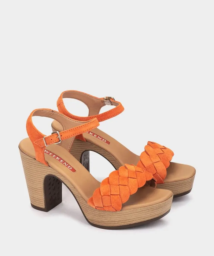 Pedro Miralles Heeled Sandals CILLN Velour Arancio 8211 Woman Pedro Miralles Heeled Sandals CILLN Velour Arancio 8211 Woman