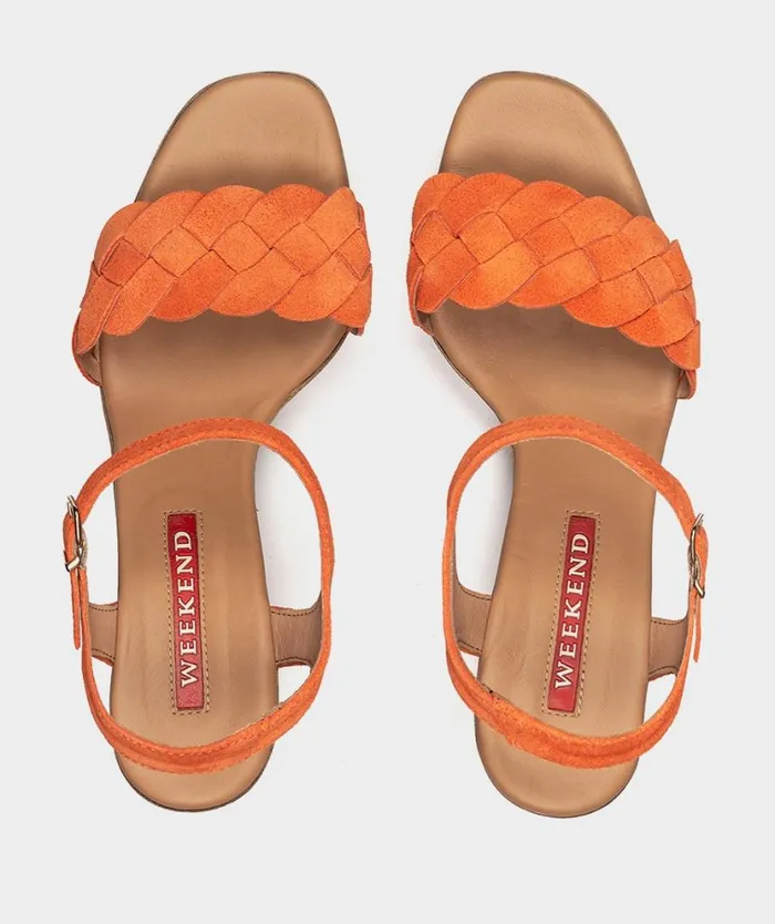 Pedro Miralles Heeled Sandals CILLN Velour Arancio 8211 Woman Pedro Miralles Heeled Sandals CILLN Velour Arancio 8211 Woman